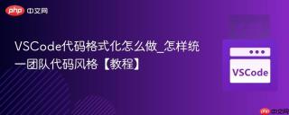 VSCode代码格式化怎么做_怎样统一团队代码风格【教程】