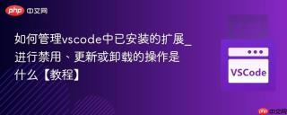如何管理vscode中已安装的扩展_进行禁用、更新或卸载的操作是什么【教程】
