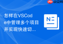 怎样在VSCode中管理多个项目并实现快速切换【教程】