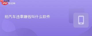 拍汽车违章赚钱叫什么软件