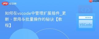 如何在vscode中管理扩展插件_更新、禁用与批量操作的秘诀【教程】