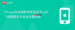 iPhone电池续航突然变差怎么办？排查原因与省电设置指南