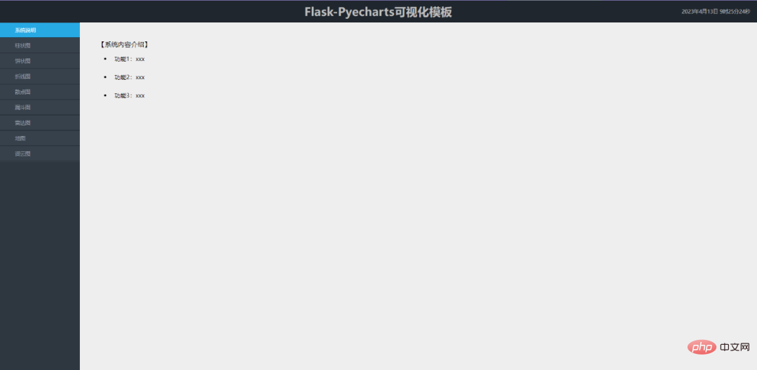 Flask+Pyecharts ビジュアル テンプレートのセットを共有する