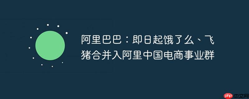 阿里巴巴：即日起饿了么、飞猪合并入阿里中国电商事业群