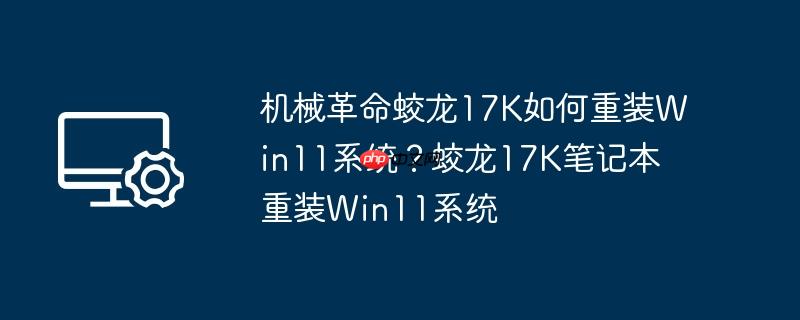 机械革命蛟龙17k如何重装win11系统?蛟龙17k笔记本重装win11系统