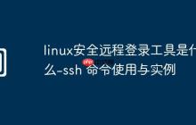 linux安全远程登录工具是什么-ssh 命令使用与实例