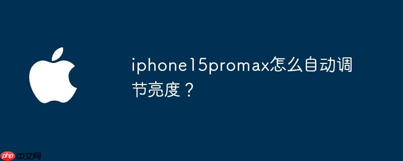 iphone15promax怎么自动调节亮度? - php中文网