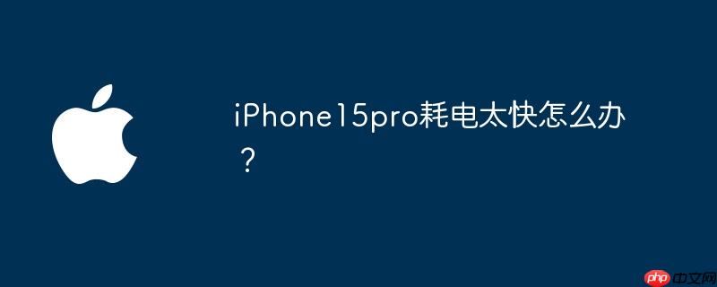 iPhone15pro耗电太快怎么办？