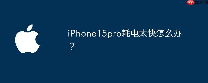 iphone15pro耗电太快怎么办? - php中文网