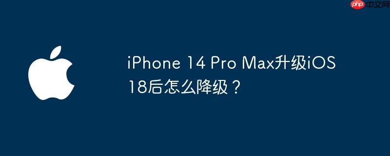 iphone 14 pro max升级ios 18后怎么降级？ - php中文网