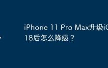 iPhone 11 Pro Max升级iOS 18后怎么降级？