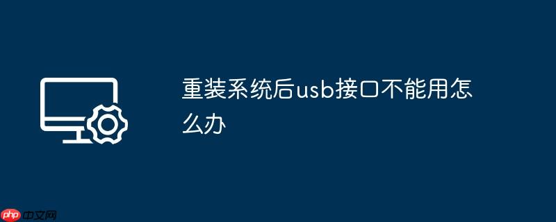 重装系统后usb接口不能用怎么办