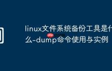 linux文件系统备份工具是什么-dump命令使用与实例