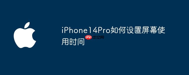 iphone14pro如何设置屏幕使用时间