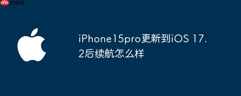 iPhone15pro更新到iOS 17.2后续航怎么样