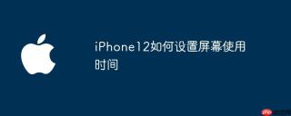 iPhone12如何设置屏幕使用时间