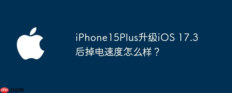 iPhone15Plus升级iOS 17.3后掉电速度怎么样？