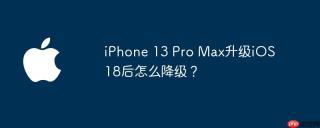 iphone 13 pro max升级ios 18后怎么降级？