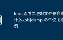 linux查看二進制文件信息是什么-objdump 命令使用與實例