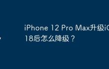 iPhone 12 Pro Max升级iOS 18后怎么降级？