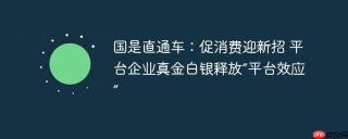 国是直通车：促消费迎新招 平台企业真金白银释放“平台效应”