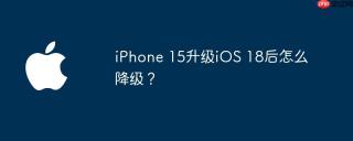 iPhone 15升级iOS 18后怎么降级？