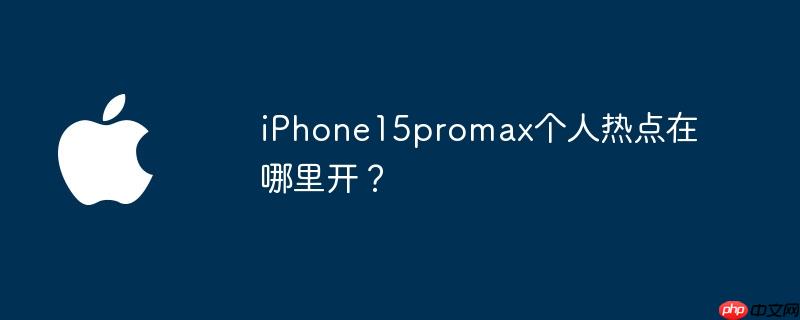 iPhone15promax个人热点在哪里开？