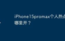 iPhone15promax个人热点在哪里开？