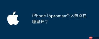 iPhone15promax个人热点在哪里开？
