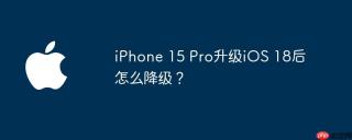 iPhone 15 Pro升级iOS 18后怎么降级？