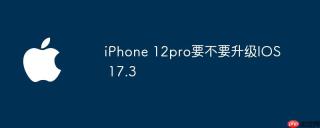 iPhone 12pro要不要升级IOS 17.3