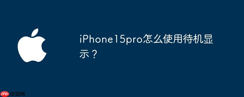 iPhone15pro怎么使用待机显示？