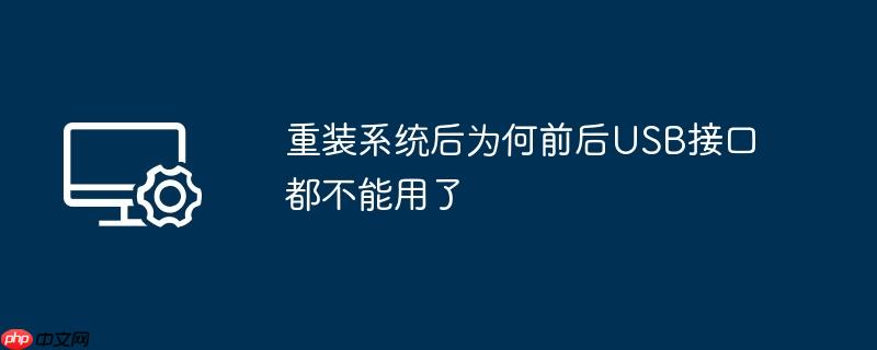 重装系统后为何前后USB接口都不能用了