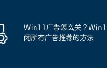 Win11广告怎么关?Win11关闭所有广告推荐的方法
