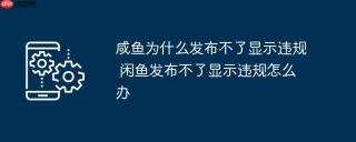 咸鱼为什么发布不了显示违规 闲鱼发布不了显示违规怎么办
