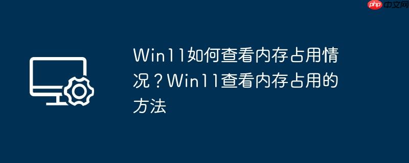 Win11如何查看内存占用情况？Win11查看内存占用的方法