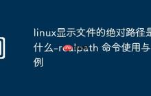 linux显示文件的绝对路径是什么-realpath 命令使用与实例