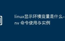 linux显示环境变量是什么- env 命令使用与实例
