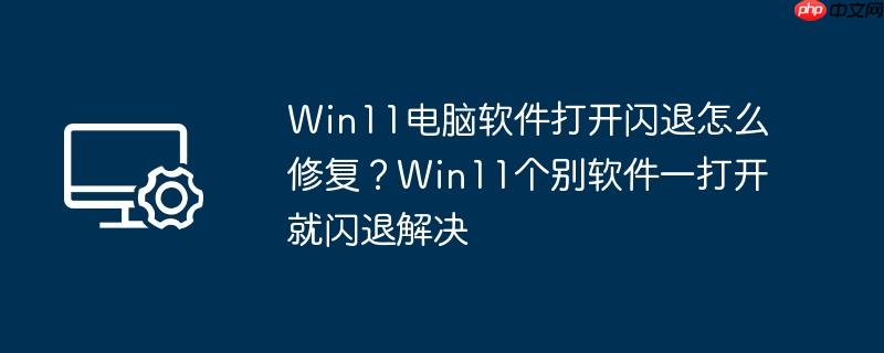 win11电脑软件打开闪退怎么修复?win11个别软件一打开就闪退解决