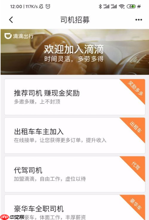 滴滴打车怎样加入 具体操作步骤