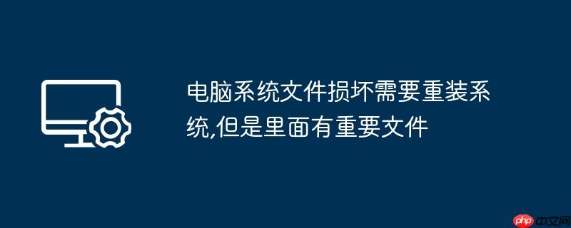 电脑系统文件损坏需要重装系统,但是里面有重要文件