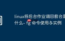linux将后台作业调回前台是什么- fg 命令使用与实例