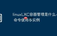 linuxLXC容器管理是什么-lxc 命令使用与实例