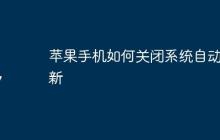 苹果手机如何关闭系统自动更新