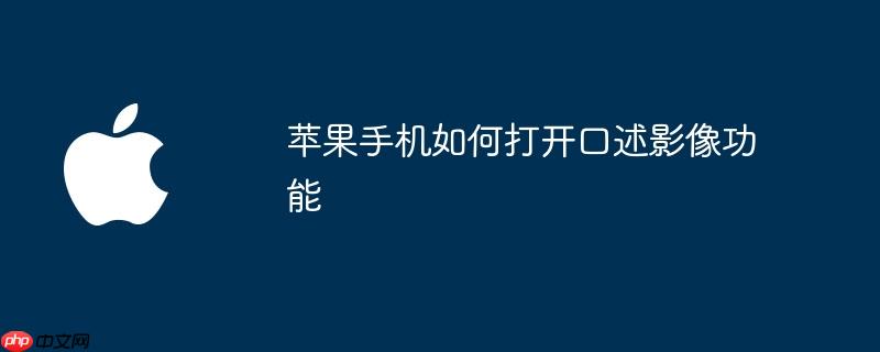 苹果手机如何打开口述影像功能