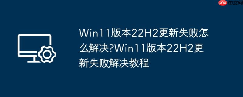 Win11版本22H2更新失败怎么解决?Win11版本22H2更新失败解决教程