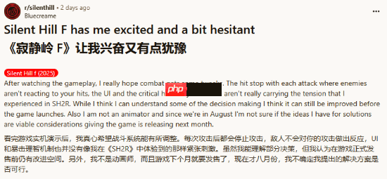 外网粉丝热议《寂静岭f》战斗系统:别搞成类魂