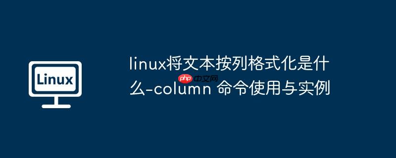 linux将文本按列格式化是什么-column 命令使用与实例-小浪学习网