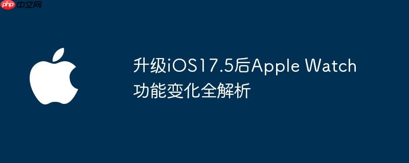 升级ios17.5后apple watch功能变化全解析