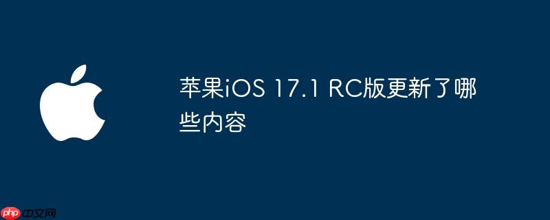 苹果ios 17.1 rc版更新了哪些内容